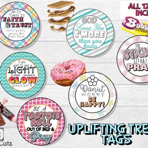 Pillow treat tags; Christian Treat Tags; YW treat tags; Treat tags for youth group; scripture treat tags; LDS treat tags; Treat tags