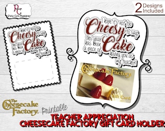 Teacher appreciation gift; teacher gift; cheesecake factory gift; restaraunt gift card; end of school gift; teacher appreciation; TAend1