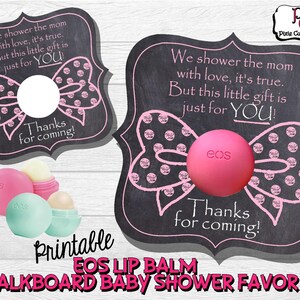 EOS lip balm baby shower favor; EOS lip balm favor; Baby girl favor; Shower favor; Lip balm baby shower favor; Printable favor; bsf305