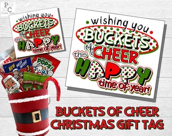 Bucket Tag; Friends Tag; Christmas Tag; Neighbor Gift; Teacher Christmas Gift; Christmas Gift Tag; Bucket themed gift; CHR20