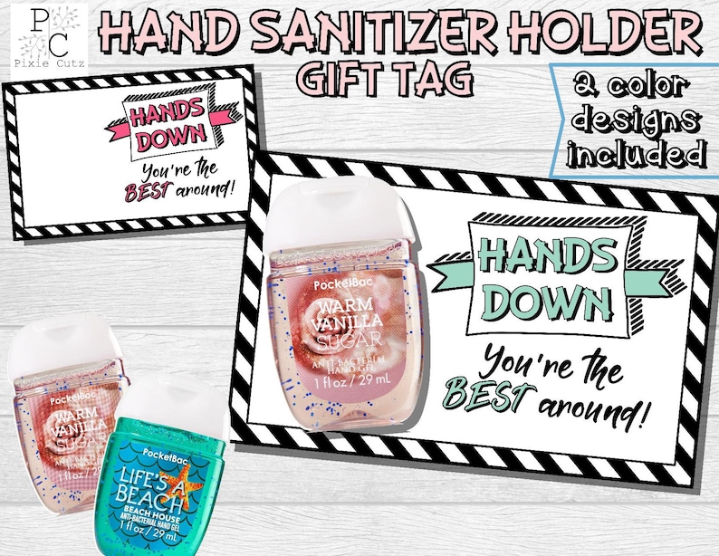 Hand Sanitizer Holder Tag Hand Sanitizer Gift Tag Hand Etsy
