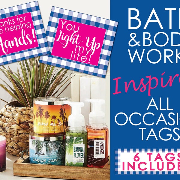 Bath and Body Works inspirierte Geschenkanhänger; Lehrermarke; Lotion Tags; glatte Anhänger; Kerzenanhänger; Mitarbeiter Geschenkanhänger; Badebombe Geschenkanhänger; Vichykaro