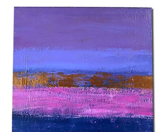 Blue painting, pink wall art, gold art, art on canvas, paintings on canvas, handmade, modern art, contemporary art, acrylic art