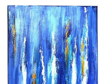 abstract painting, canvas wall art, abstract art, original painting, paintings on canvas, bold, blue, white, handmade, one of a kind