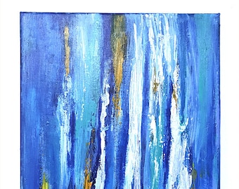abstract painting, canvas wall art, abstract art, gifts for her, paintings on canvas, bold, blue, white, handmade, one of a kind