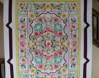 Superbloom - Handmade quilt, queen size - 80" by 100"