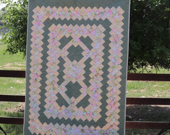 Summer Breeze Quilt - Twin sized, handmade quilt - 60" by 88"