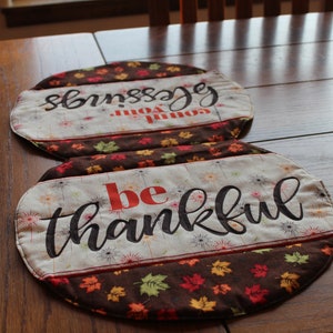 Fall or Thanksgiving Handmade, quilted table topper or dresser scarf Count Your Blessings 14 x 26 image 6