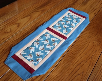 Handmade, quilted table topper - Spring Bunnies - 10" by 29"