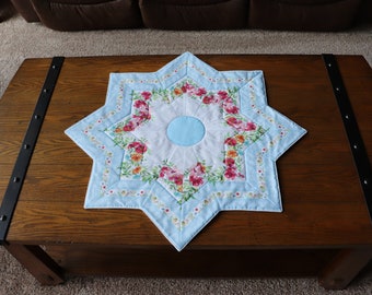 Handgemachte Sterne gesteppte Tischdekoration: Shabby Chic Blumen Gesteppte Schal / Schal.