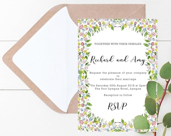 Blossom Wedding Stationary // Floral // Rustic // Invitations