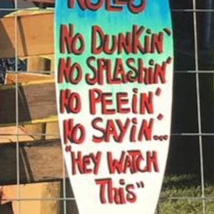 Pool Rules Large Surfboard
