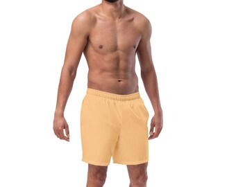 Men's Swim Trunks with Pockets - Orange Swim Shorts - Quick Dry Surf Board Shorts