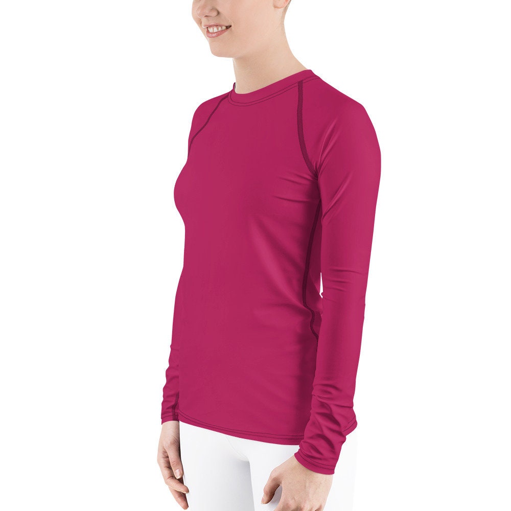 Fuchsia Women's Rash Guard Shirt Long Sleeve Bathing | Etsy