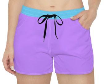 Women's Casual Shorts with Pockets - Purple Beach Swim Trunks - Athletic Exercise Gym Pants