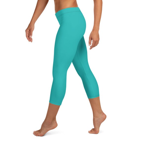 Capri Leggings aqua Solid Pattern 