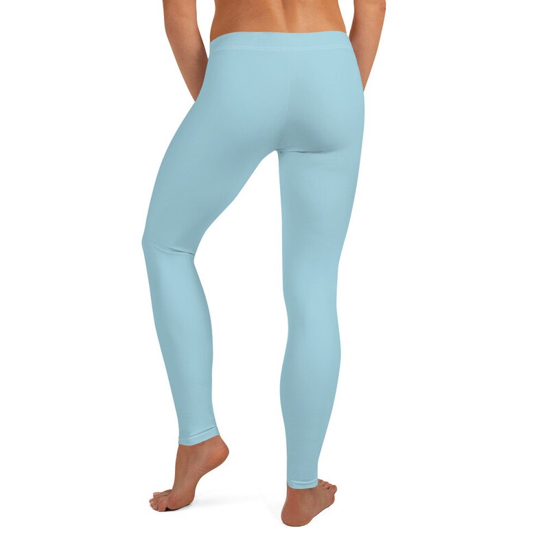 Women's Sports Leggings Light Blue Mid Rise Yoga Pants Etsy