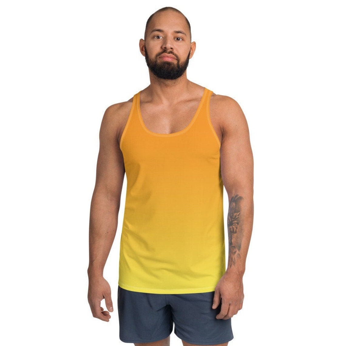 Men's Orange & Yellow Ombre Tank Top All Over Custom - Etsy