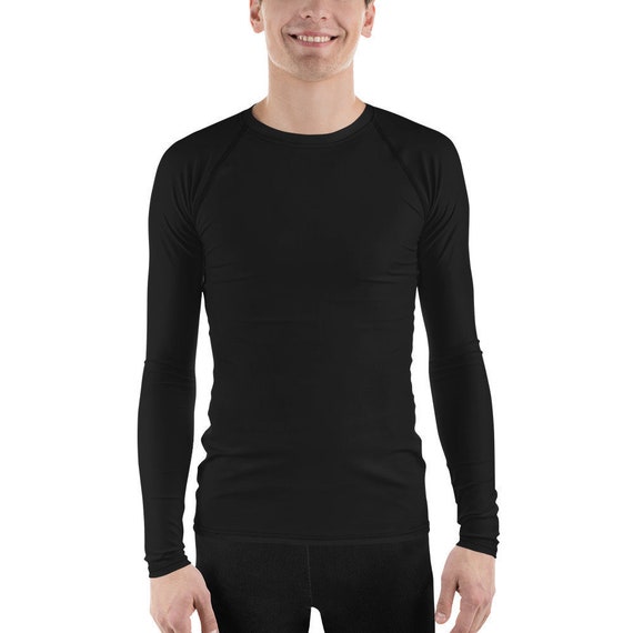 Men's Black Long Sleeve Rash Guard Shirt Sun Protection | Etsy
