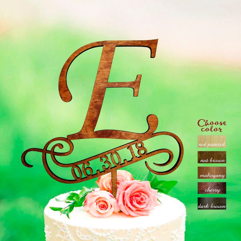 E Cake Topper Cake Toppers for Wedding Wedding Cake Topper Etsy