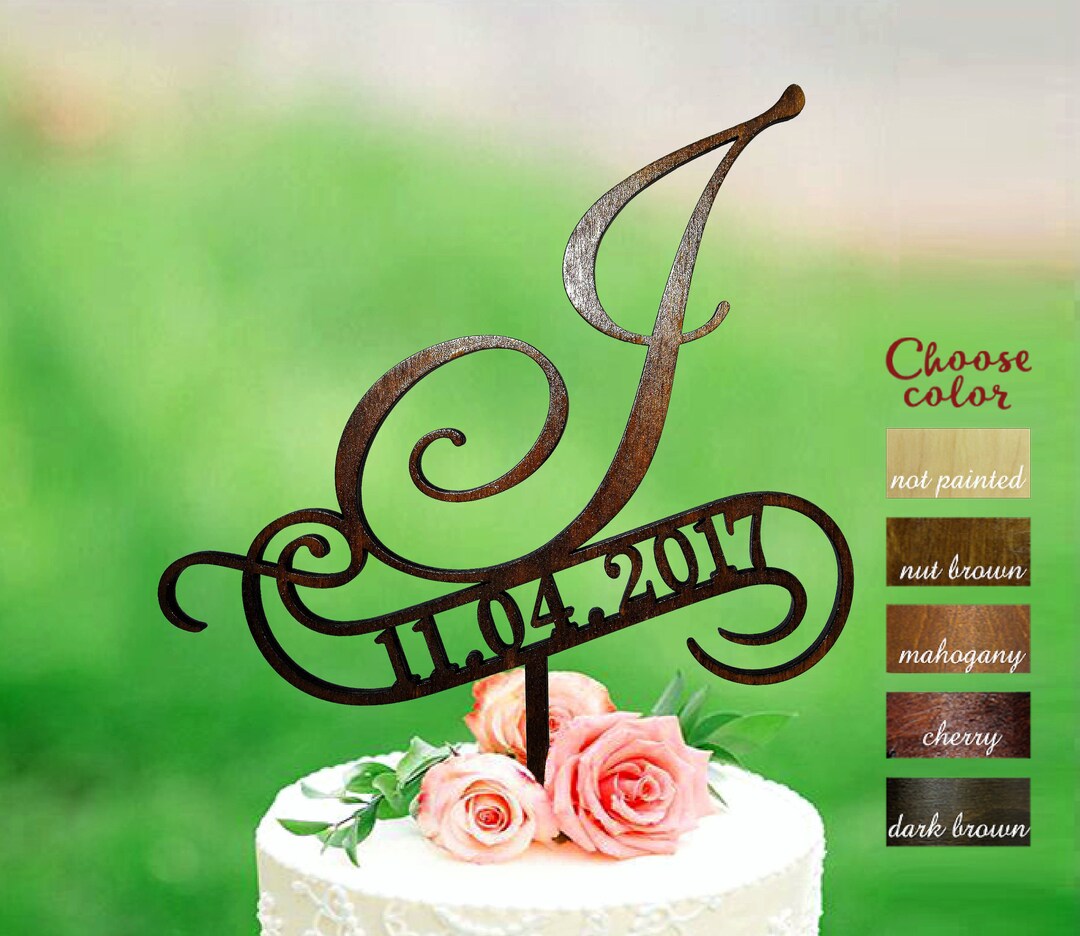 Letter J Cake Topper Wedding Cake Topper Cake Toppers for Etsy