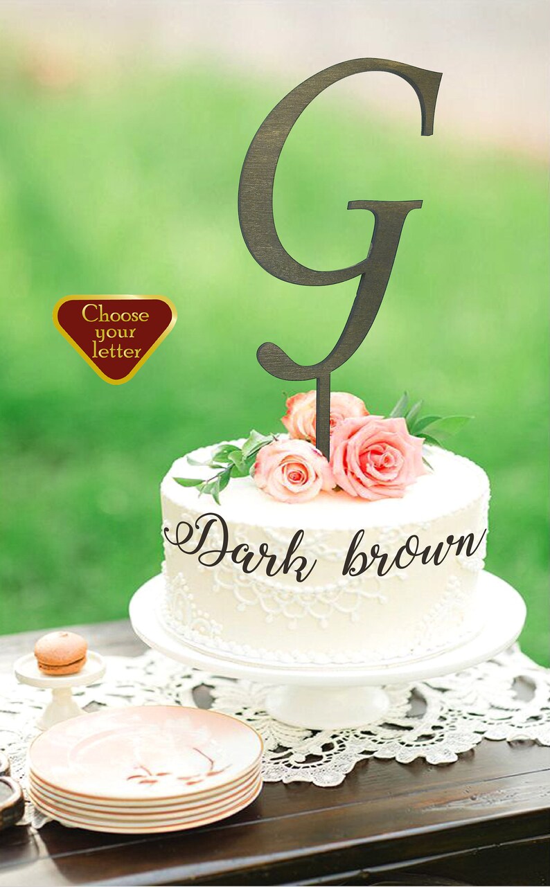 Letter G Cake Topper Cake Topper Letter G Initial Cake Etsy