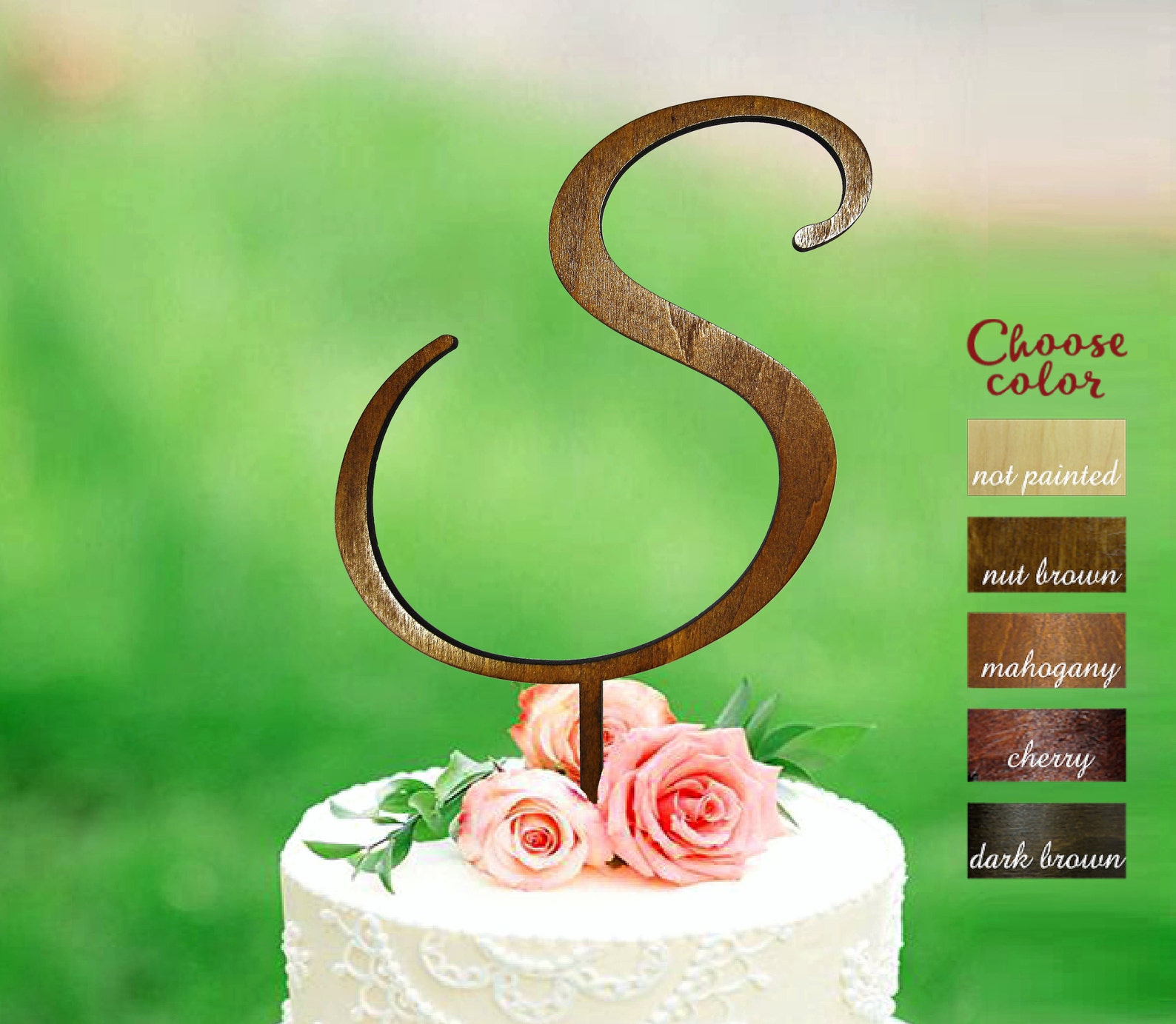 Letter S Cake Topper Cake Topper Letter S Cake Topper Etsy