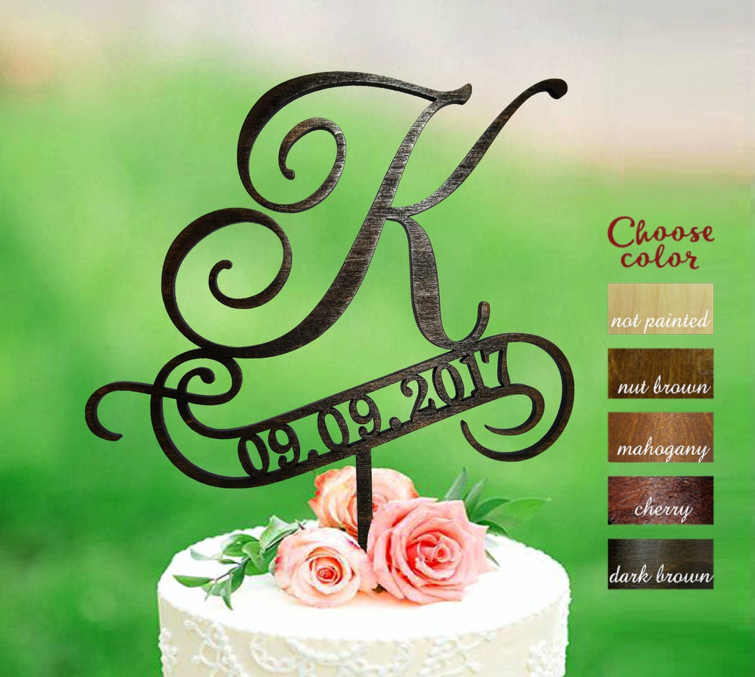 Letter K Cake Topper Wedding Cake Topper Cake Toppers for Etsy