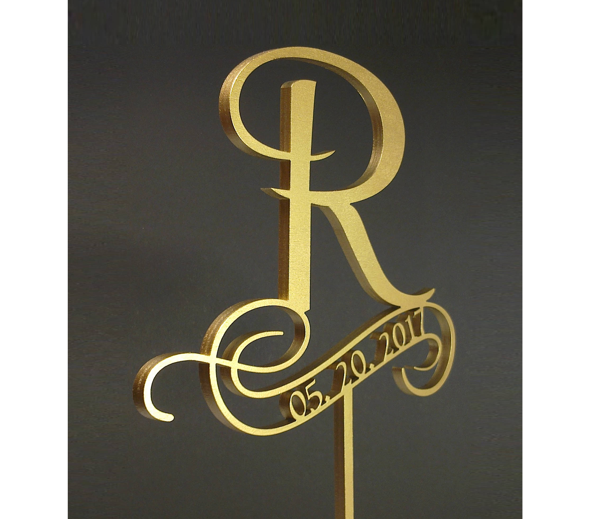 Letter p cake topper Gold Initial Cake Topper Wedding Cake Etsy