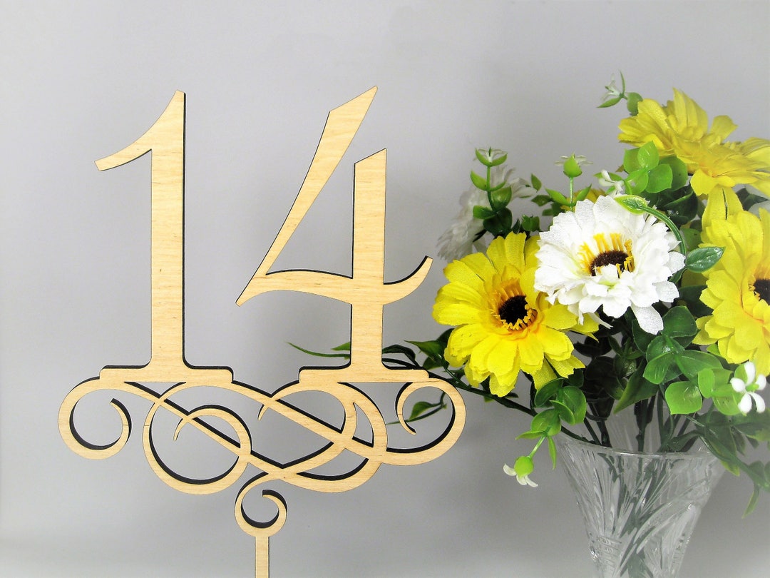 Wedding Table Numbers, Wooden Table Numbers, Wood Table Number With Stick, Table Number for