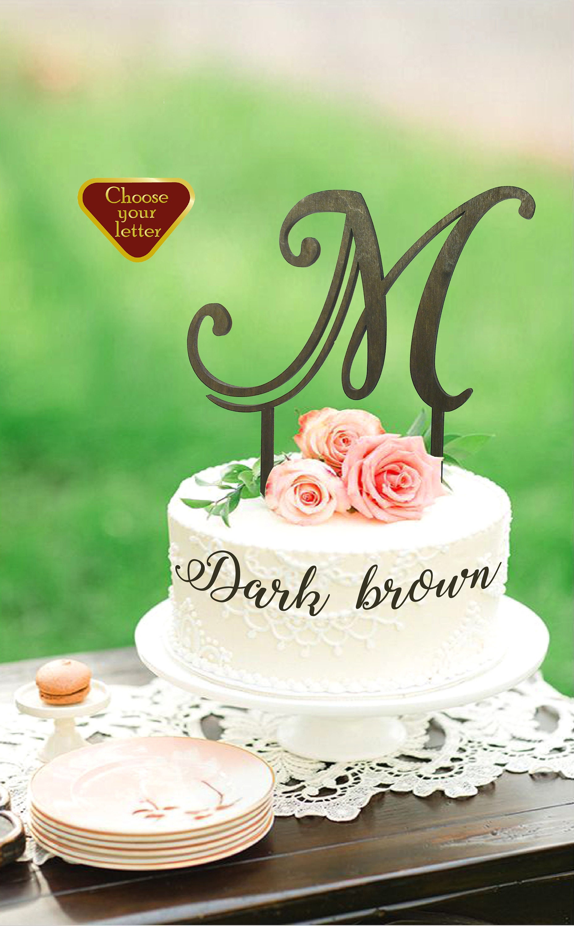 Letter M Cake Topper Letter Cake Toppers for Wedding Letter Etsy