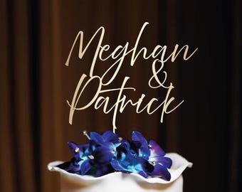 Personalisierter Script Hochzeitstorte Topper: Rustikale Paare Namen