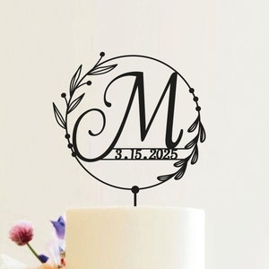 Custom cake topper, Wedding cake topper, Personalized cake topper for wedding, Gold cake topper, Mr and Mrs Rustic Cake Topper, N#50_5