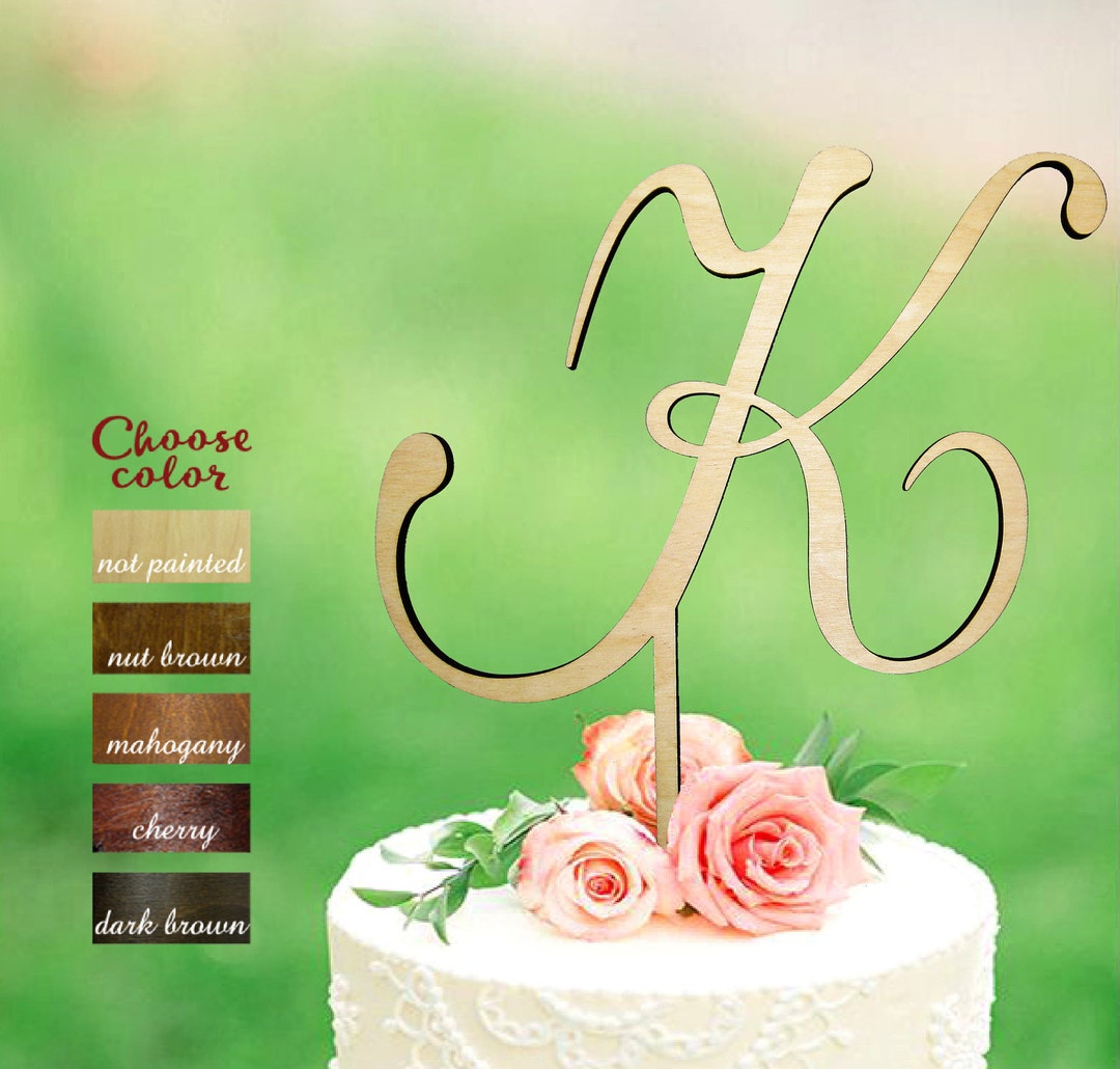 K Cake Topper Initial Letter Cake Topper Cake Toppers Etsy