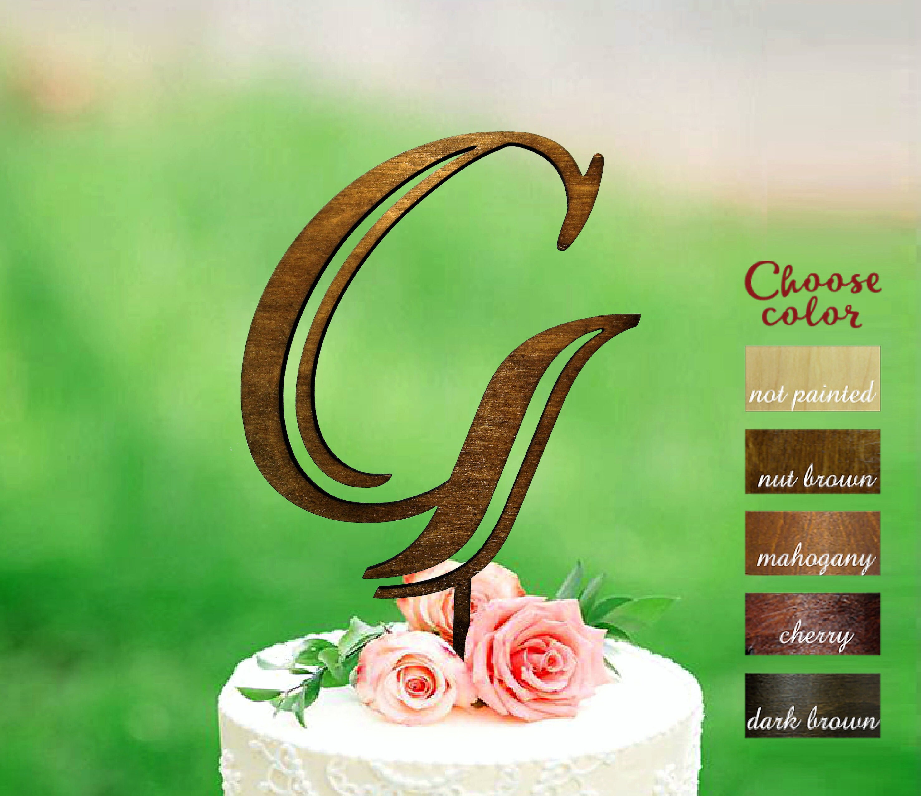 Letter G Cake Topper Cake Toppers for Wedding Rustic Cake Etsy