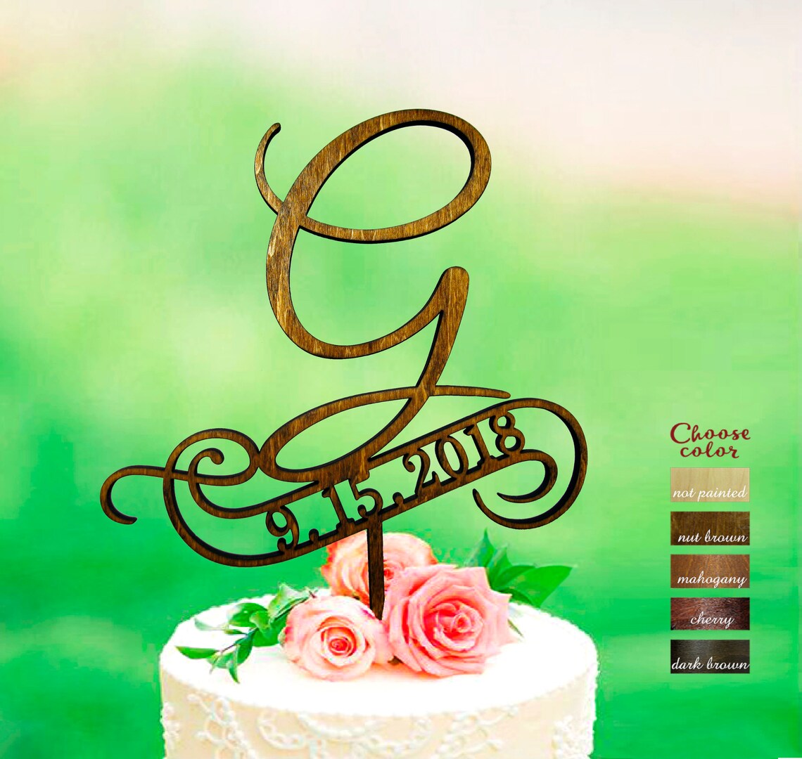 Letter G Cake Topper Wedding Cake Toppers Letter Wedding Etsy