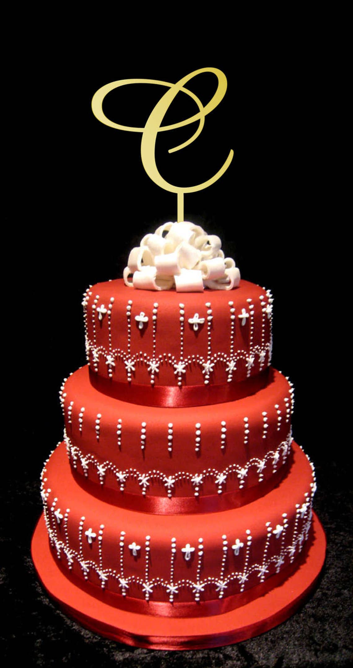 Letter C cake topper Cake Topper Initial Monogram Cake Etsy