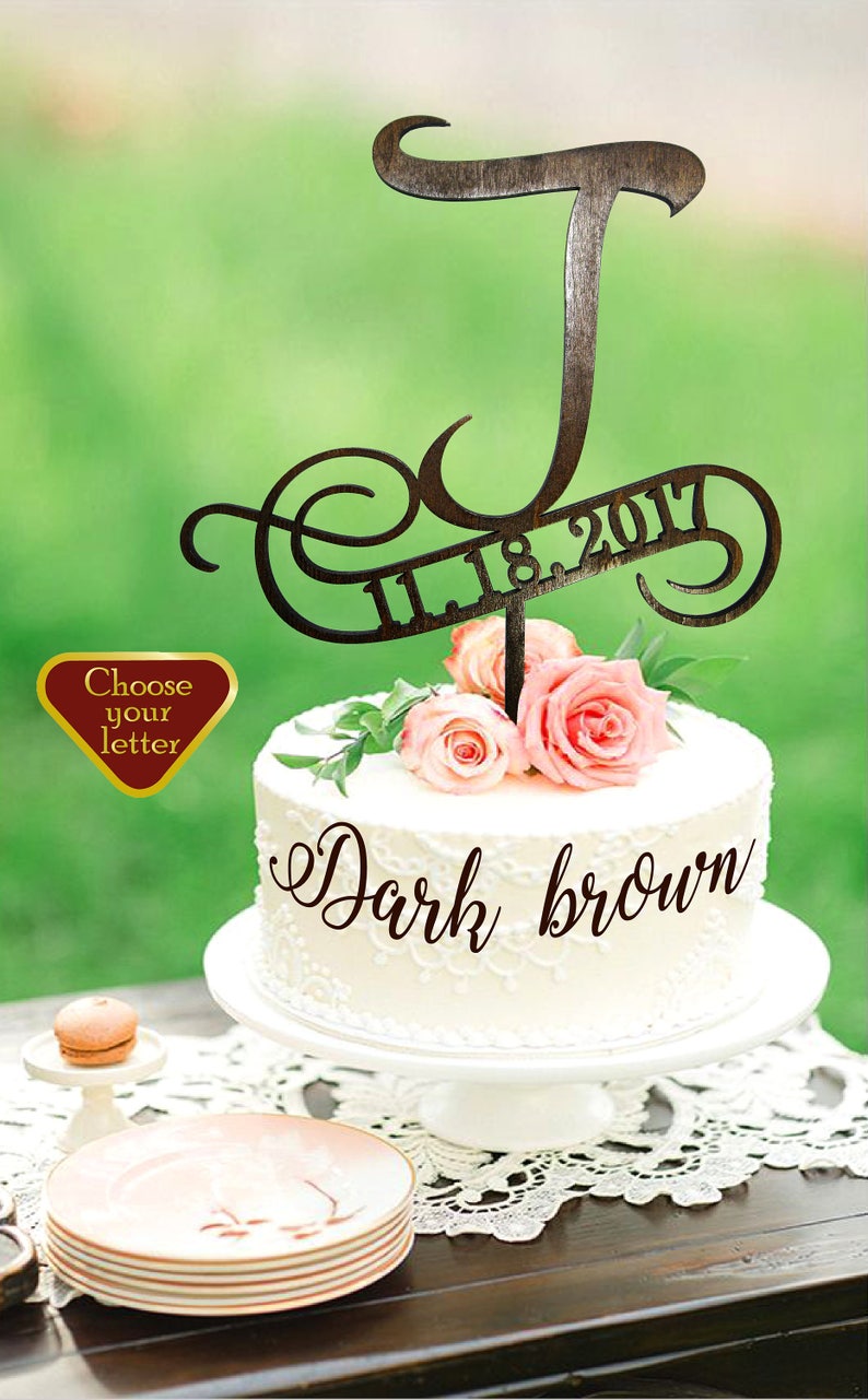 Letter J Cake Topper Cake Topper Letter J Wedding Cake Etsy