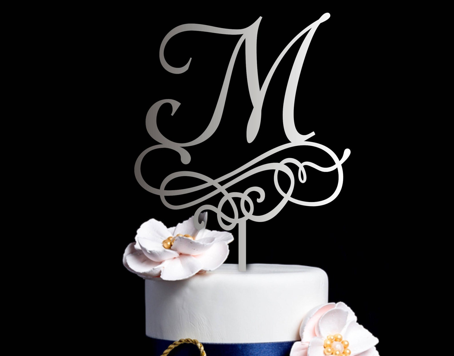 Letter M Cake Topper Letter Cake Toppers for Wedding Wedding Etsy