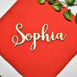 Wooden laser cut names Wedding place cards Name place settings Wooden wedding sign Rustic wedding names Laser cut wood Name for wedding, #01