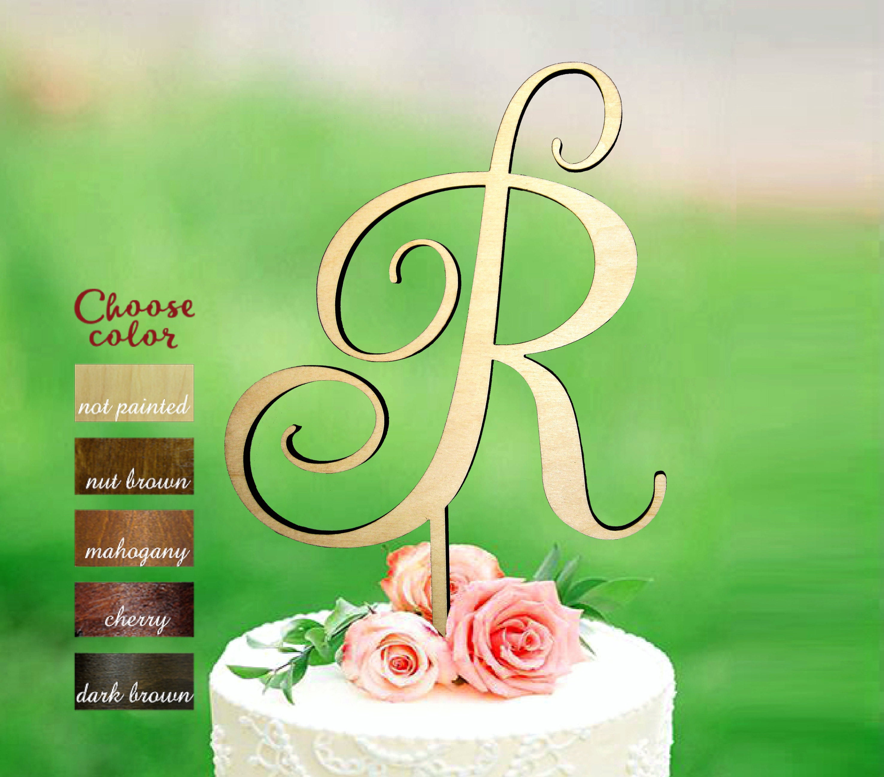 R Cake Topper Letter Cake Topper Cake Toppers Wedding Etsy