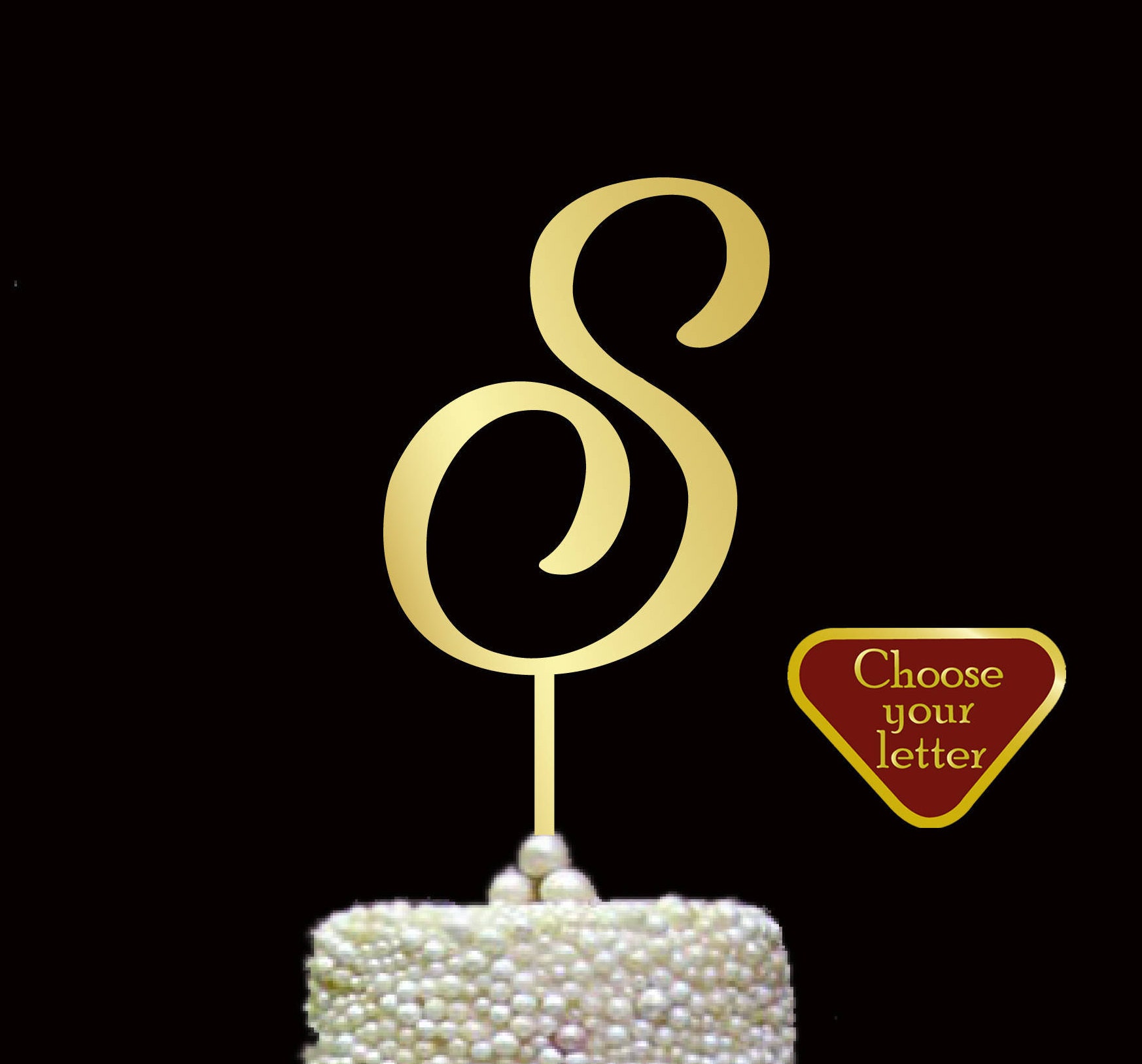 Letter S Cake Topper S Cake Topper Wedding Cake Topper Gold Etsy