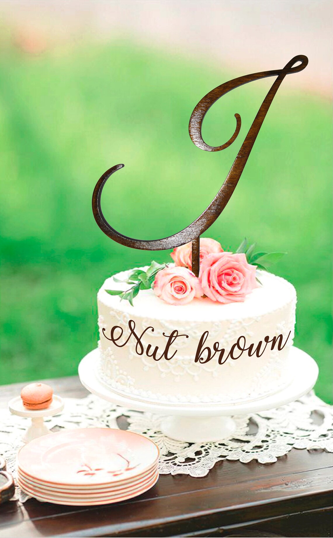 Letter J Cake Topper Wood Initial Cake Topper Wood Cake Etsy