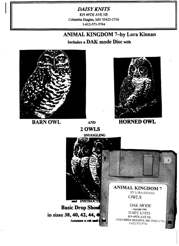 Animal Kingdom 7 Fairisle Patterns Barn Owl Horned Owl 2 Etsy