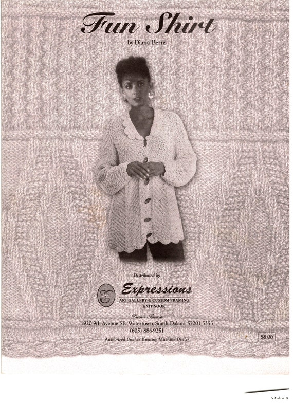 Fun Shirt Knitting Machine Sweater Pattern By Diana Berns 4 Page Booklet Written Instructions Schematics Garter Carriage Patterns Fun Shirt Knitting Machine Sweater Pattern By Diana Berns 4 Page Booklet Written Instructions Schematics Garter Carriage Patterns