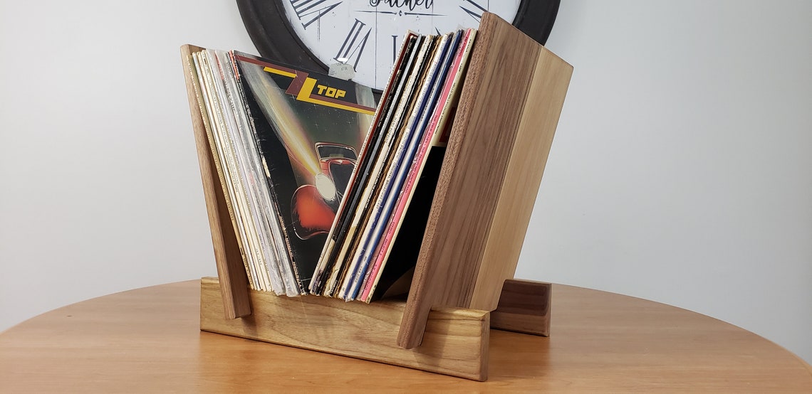 Walnut Classic Flip Rack Vinyl Record LP Stand Holder Storage Etsy