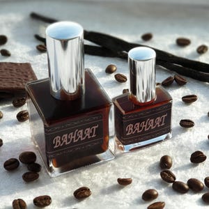 BAHAAT Signature Natural Perfume (gourmand coffee dark chocolate velvety patchouli enveloping vanilla tonka benzoin balsam)