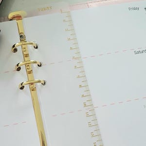 Marcador de página divisor de planificador, marcador de página de planificador Today dorado/plateado, insertos de planificador Filofax A5, carpeta de accesorios de planificador minimalista