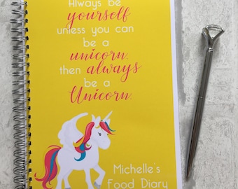 Slimming World Friendly - Food Planner Diary - Diet Tracker - Food Log - 8 Week / 12 Week Planner - Be A Unicorn - Personalised