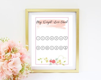 Weight Loss Tracker Printable Chart 1 Stone 14lbs 14kgs Slimming World Weight Watchers compatible - instant download printable, A4 size